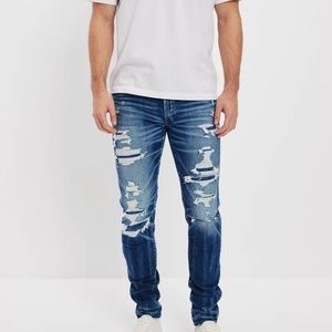 Blue American Eagle Men’s Ripped Skinny Jeans Size 31x32 Barely Worn